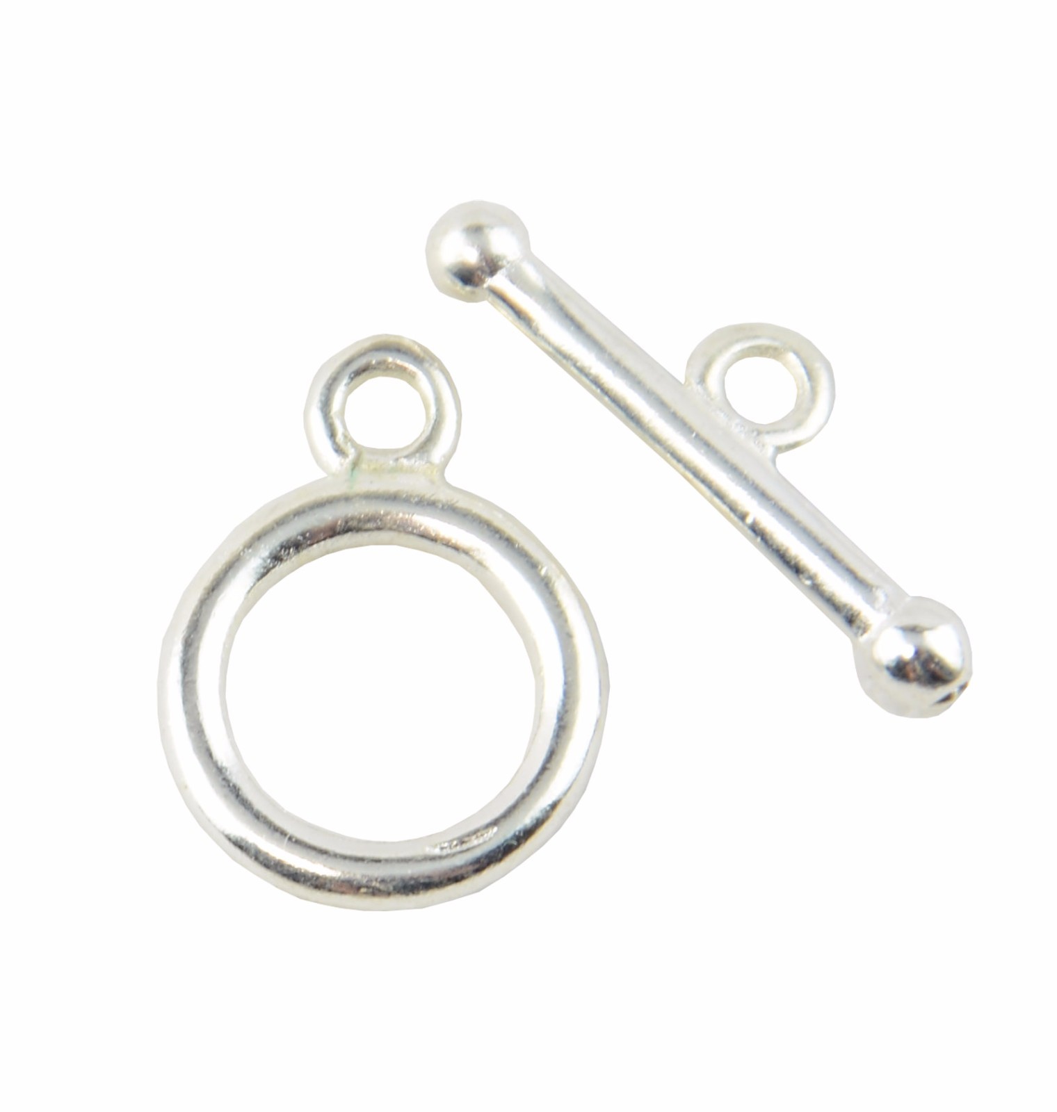 4 Pack Round Plain Toggle 11 x 15mm Silver Jewellery Connector Clasp