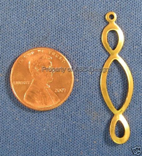 50pc Raw Brass Fancy Figure 8 Charms 4392