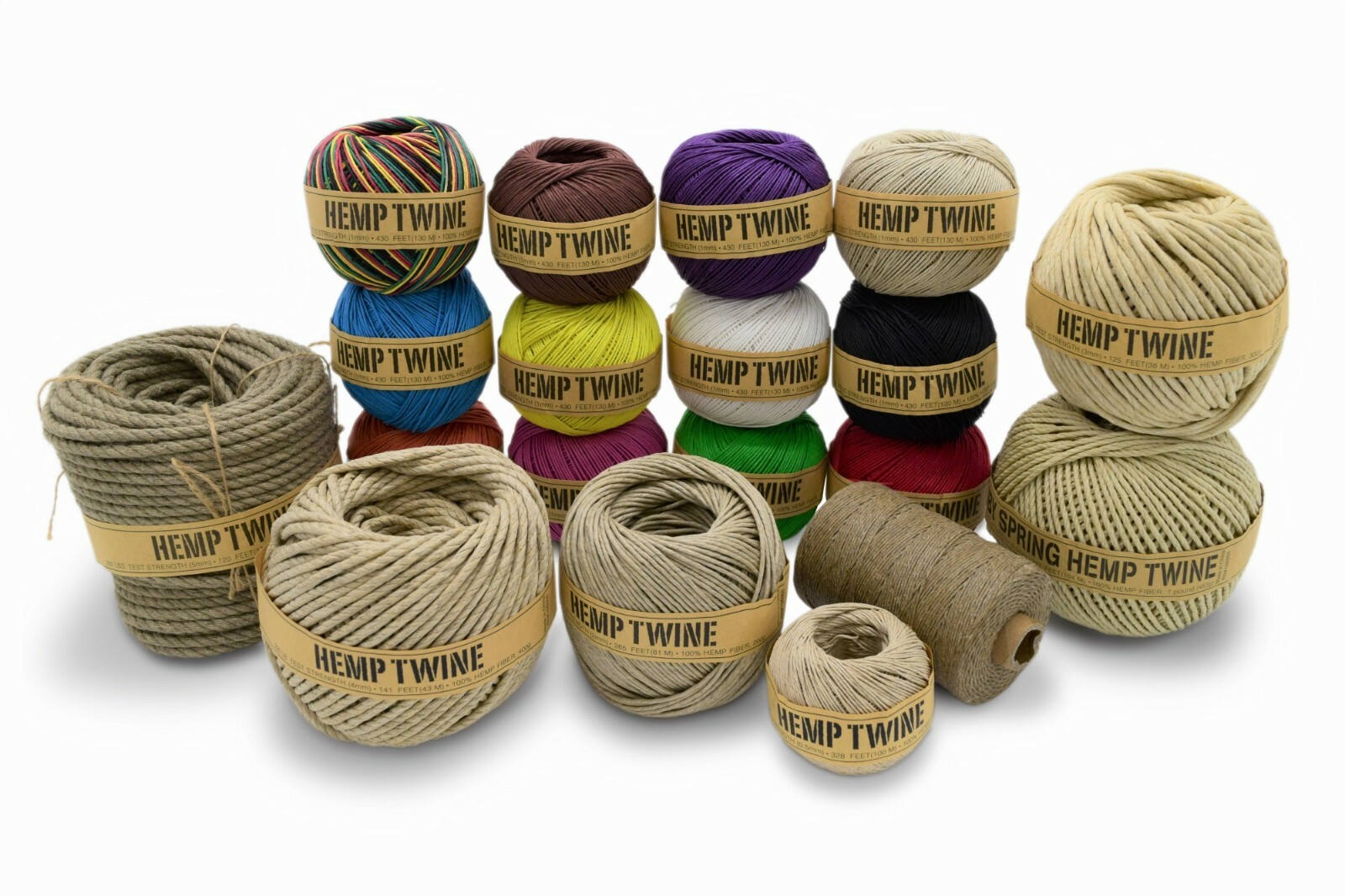 Hemp Twine – Eco-Friendly – 1 mm – 12 Colors – Jewelry, Crafts, Waxed Candle