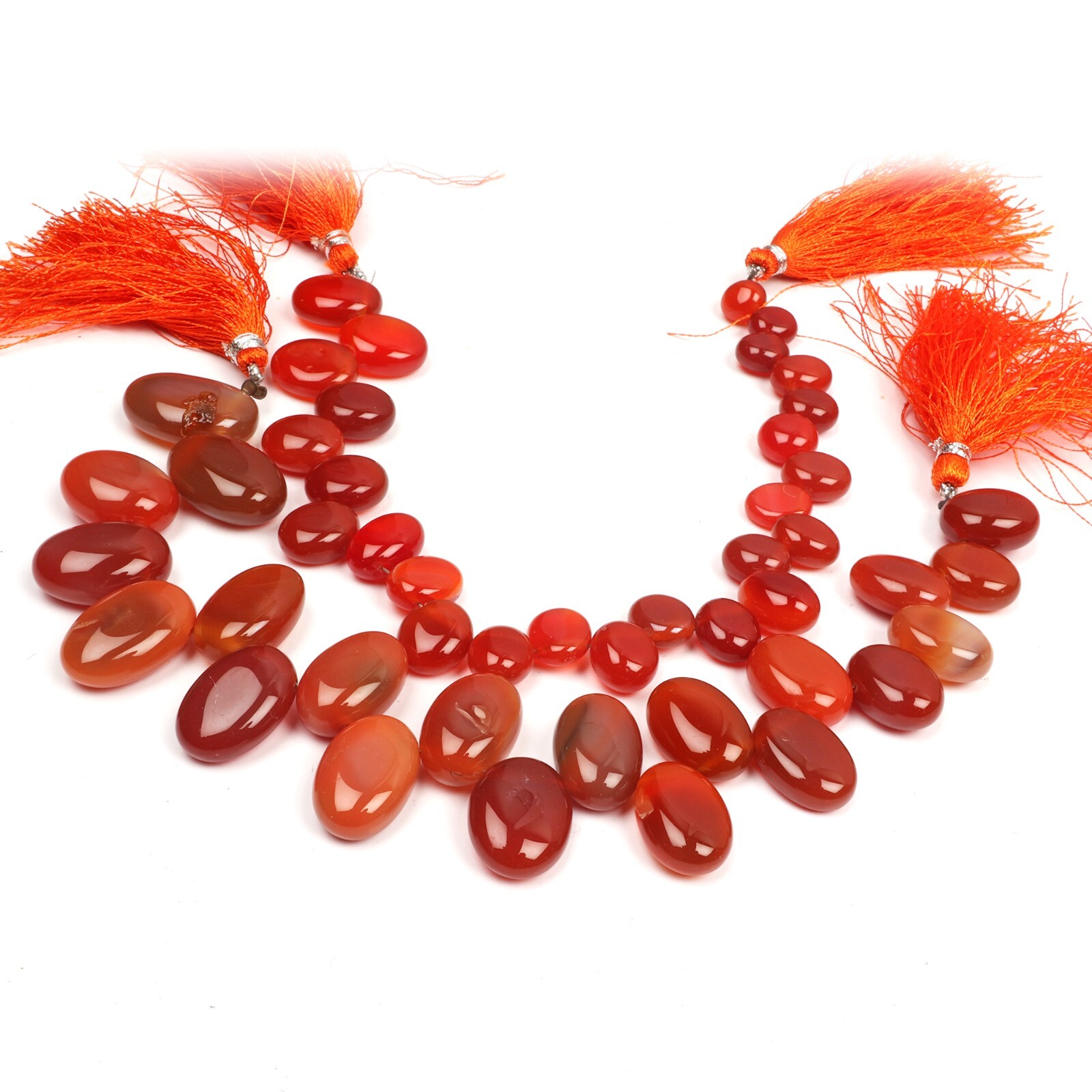 Natural Red Onyx Beads 8 Inch Strand 6X7-11X15 MM Beads Smooth Oval Shape Beads