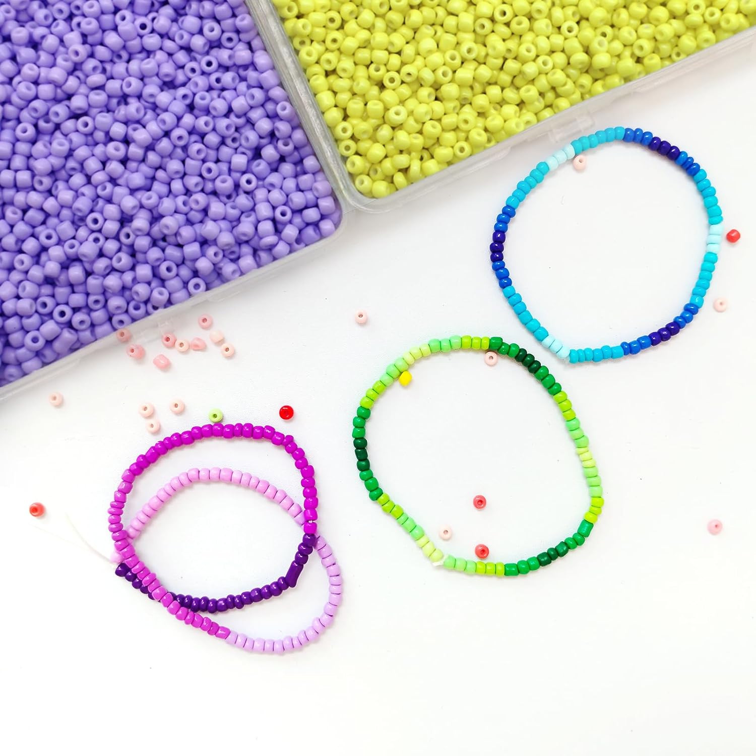 8000 Pcs 3Mm Seed Beads, Tiny Craft Beads for Bracelet Making, Bracelet Kits for