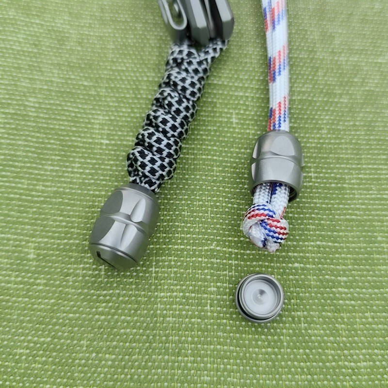 Titanium Alloy Knife Lanyard Bead Paracord End Pendant EDC Charm DIY Zip Pull