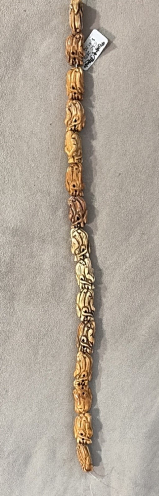 Carved Dragon Head Bone Bead Strand Jewelry Making Artisan Gothic Fantasy
