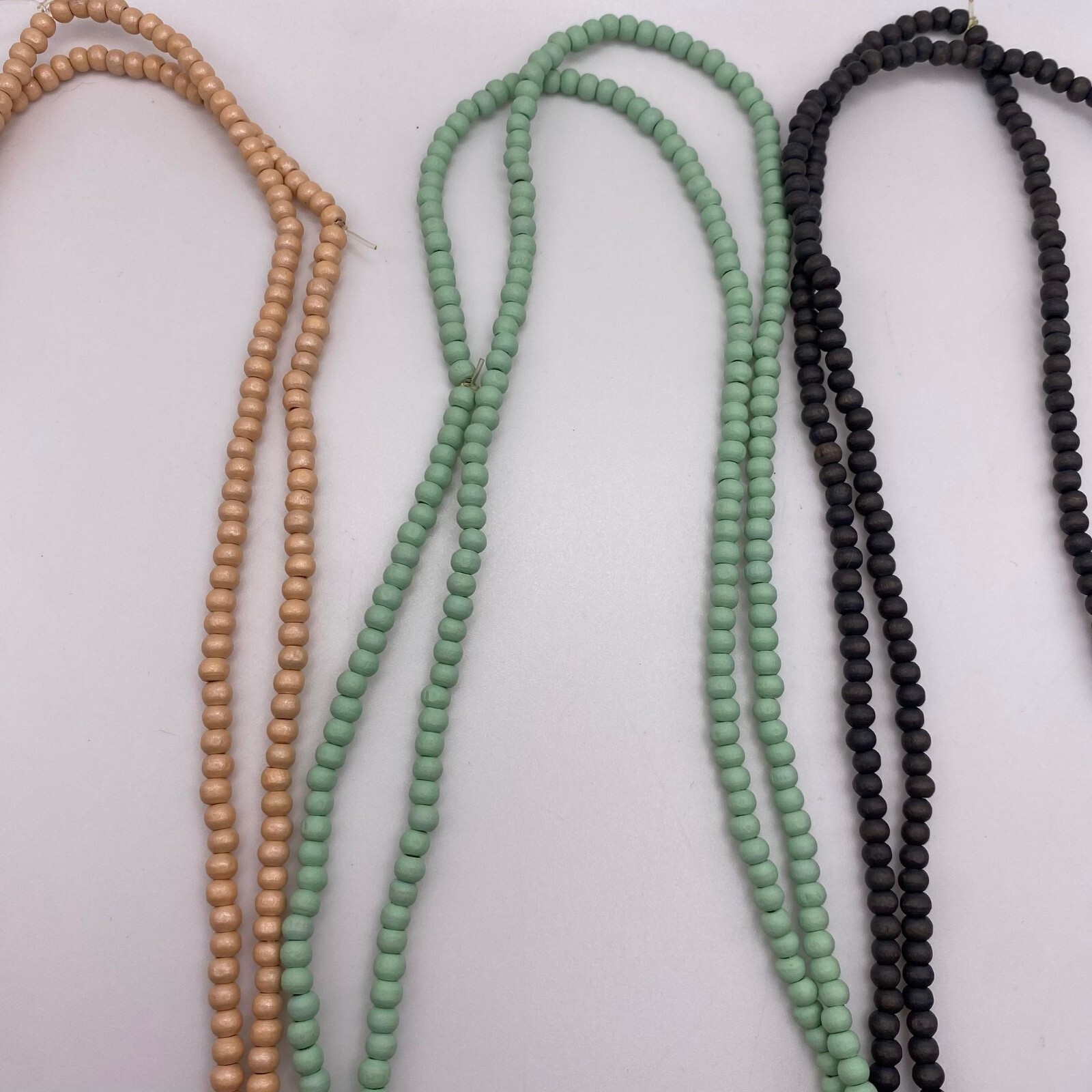 Round Wood Beads Wooden Mini Spacer Beads Beige, Green, Black, Gray DIY Crafts
