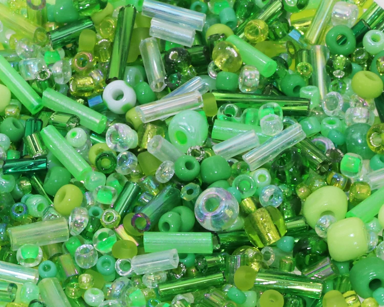 1000Pcs Glass Seed Tube Beads 1.5–4.5mm, Small Spacer Bugle Beads for DIY Jewe
