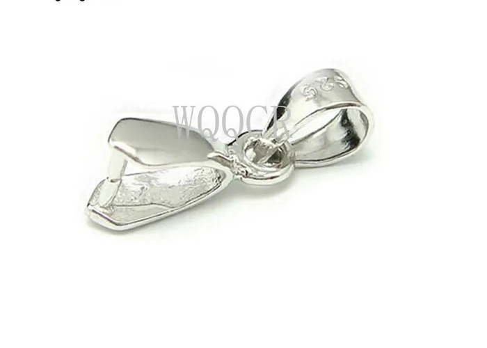 10PCS 925 Sterling Silver Bail Connector Pinch Clasp Pendant Jewelry Making DIY
