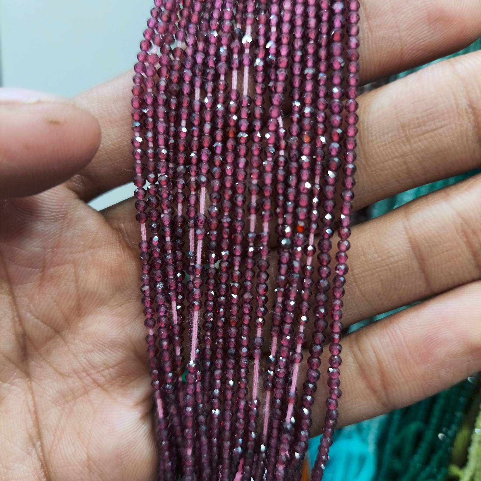 Fine Quality Precious Natural Ruby Rondelle Faceted Beads Ruby Strand For Jewelr