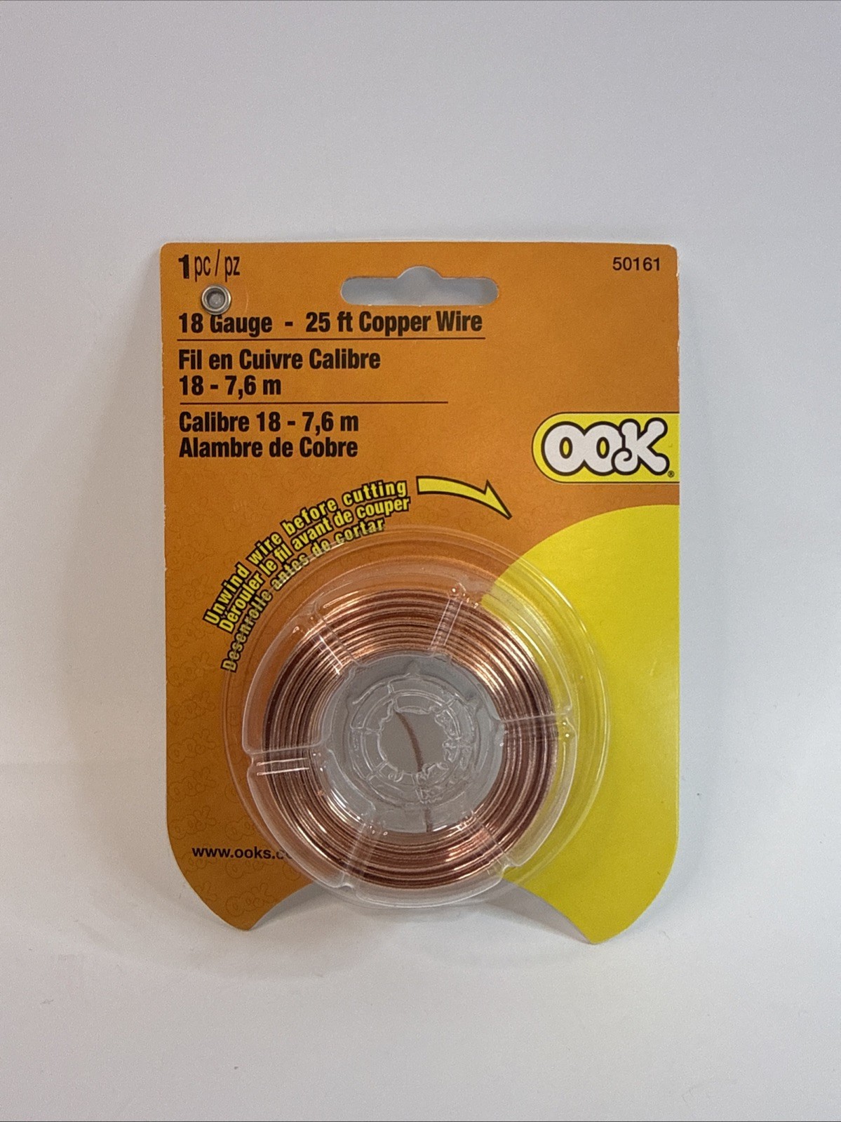 OOK, The Hillman Group, 18 Gauge, 25 ft. Copper Wire (50161) New