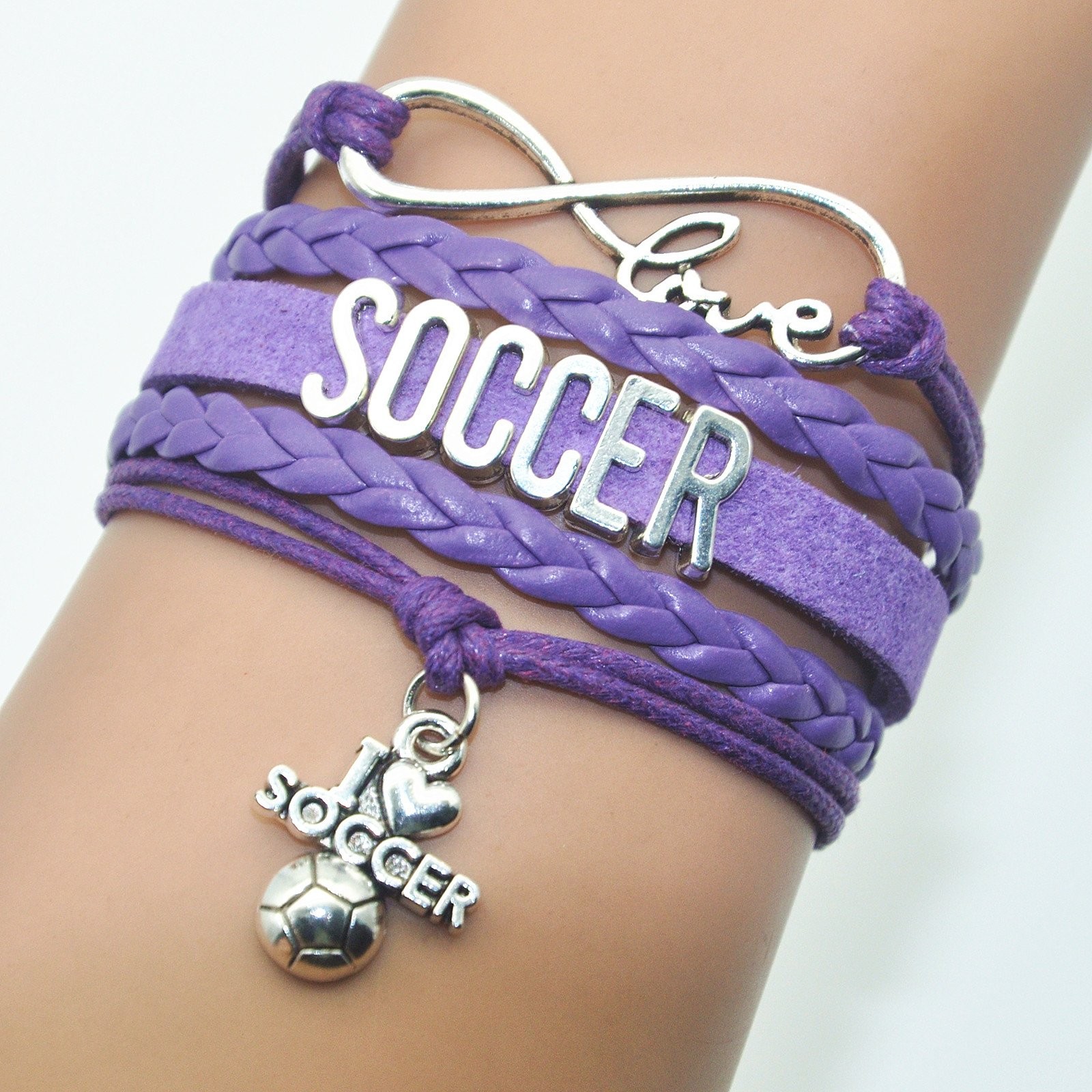 Infinity Soccer Bracelet With Ball Charm for Women, Men, Adult Lovers, Fans, Tea