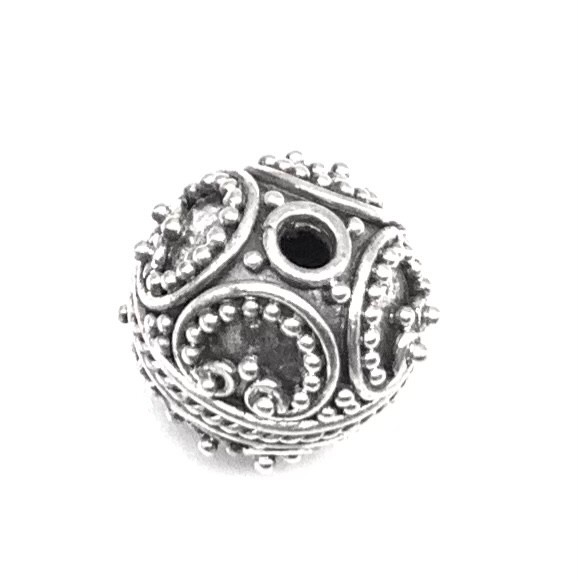 12mm Bead Hand Craft Ornament Sterling Silver .925 Bali Beads-#14421