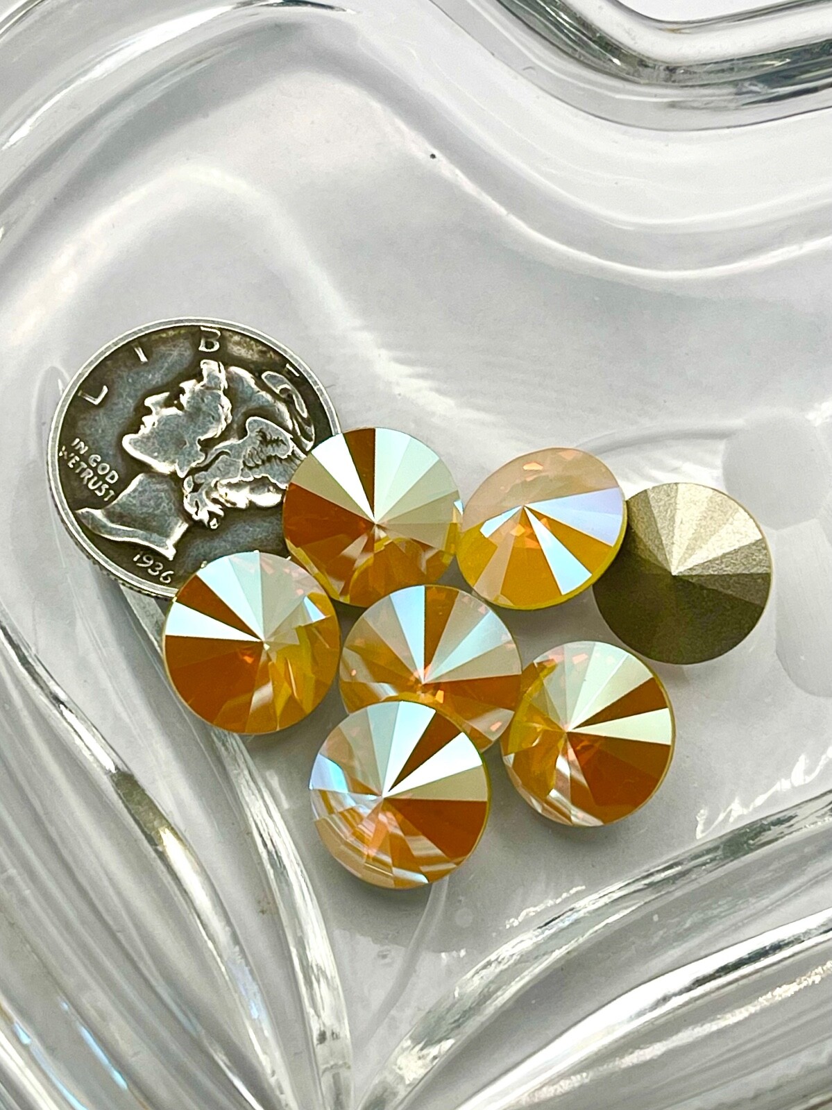 Yellow Opal Shimmer F (47ss – 10mm) Swarovski 1122 Rivoli Stones