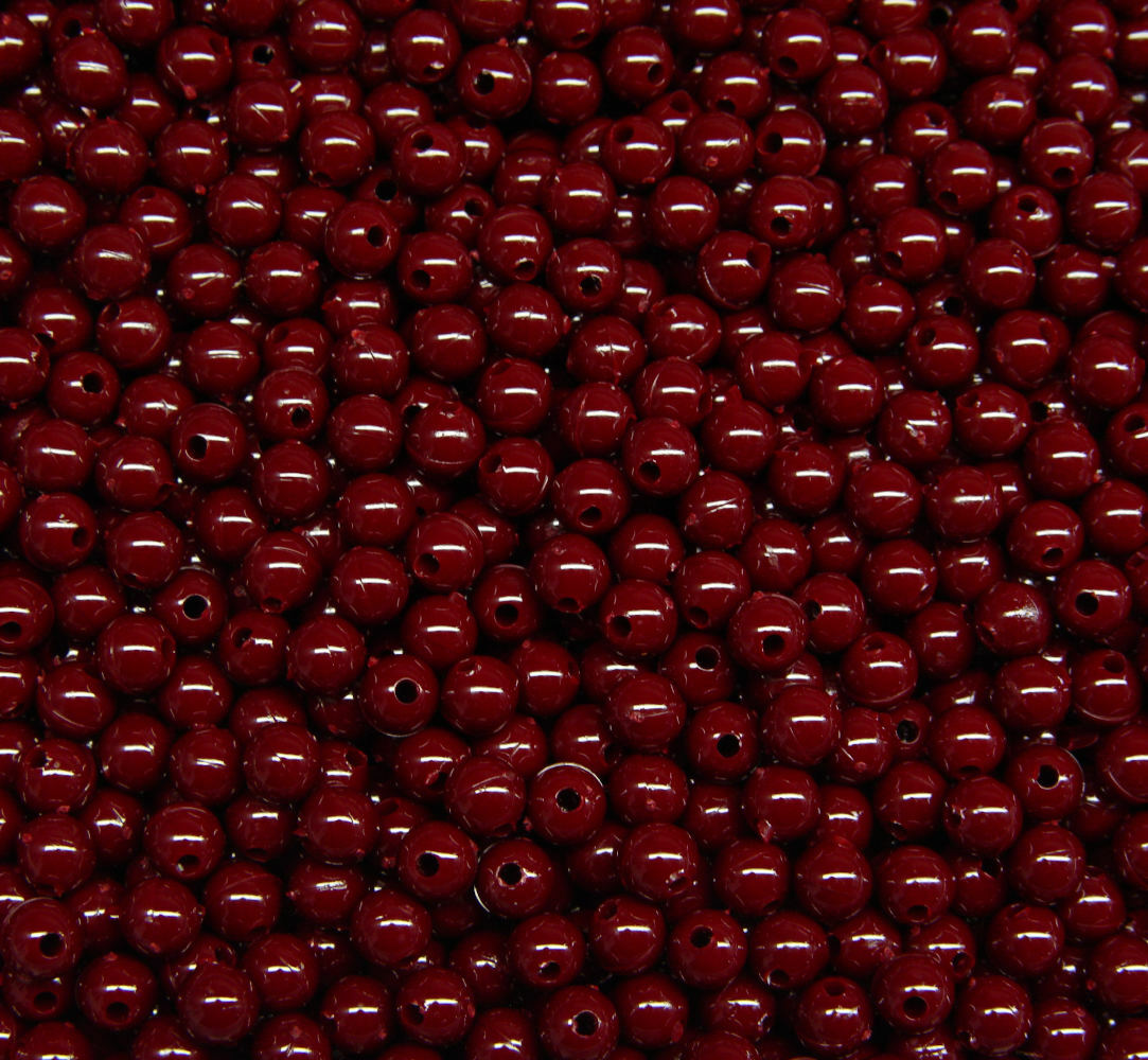 Opaque Maroon 6mm Round Beads 500pc USA for crafts fishing lures jewelry