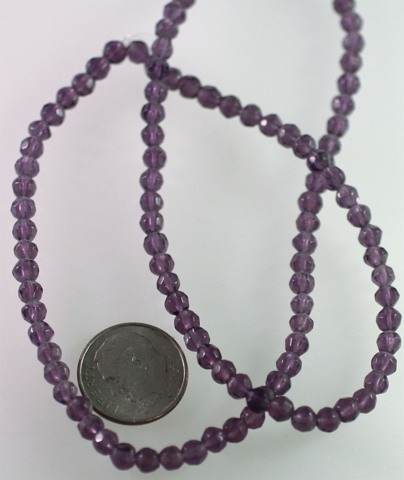 Tanzanite Purple Faceted 4mm Round Glass Beads with 0.8-1mm Hole 1 Std(100-105)*