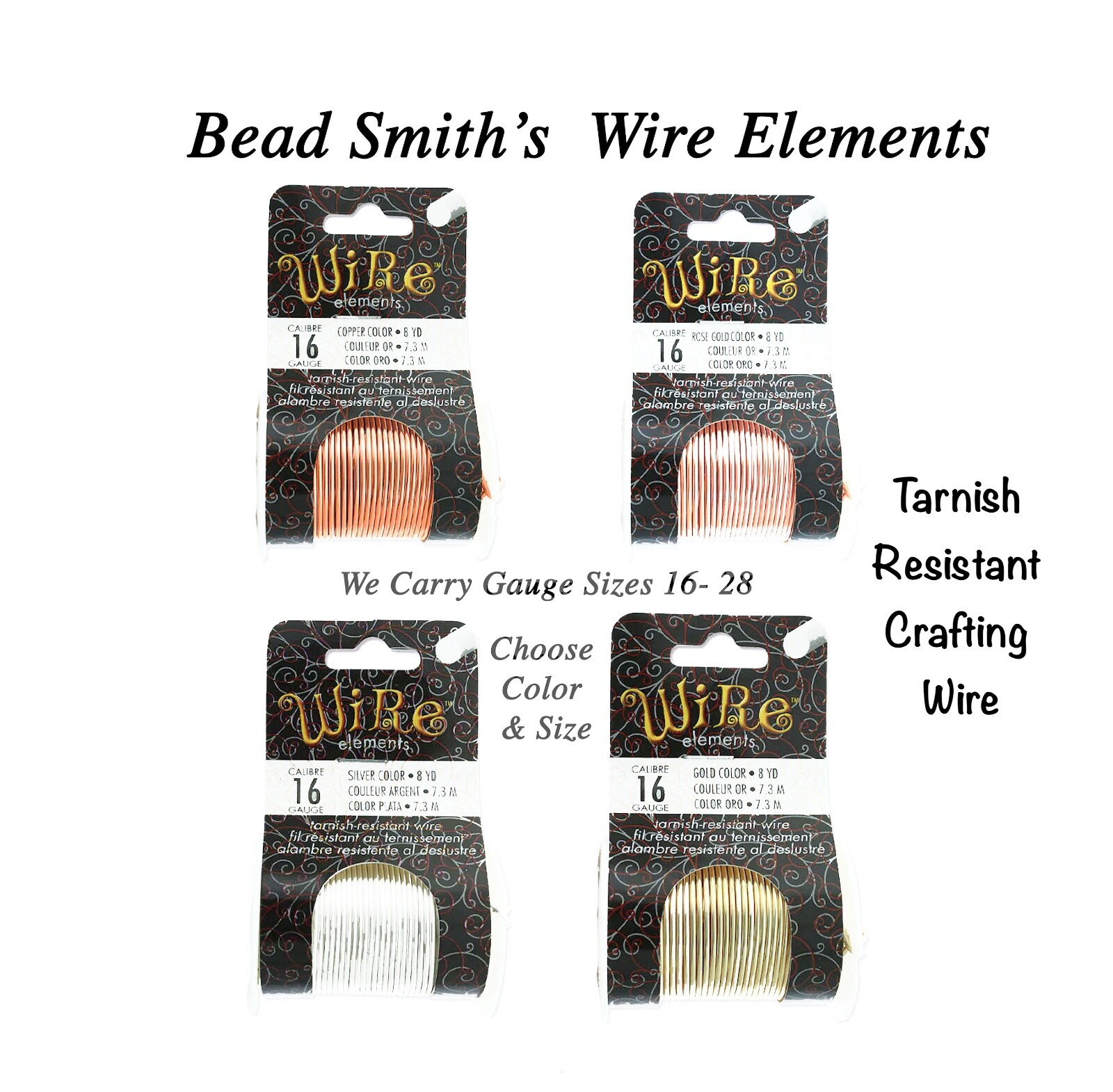 Wire Elements Beadsmith Choose Color & Gauge Crafting Wire Jewelry Medium Temper