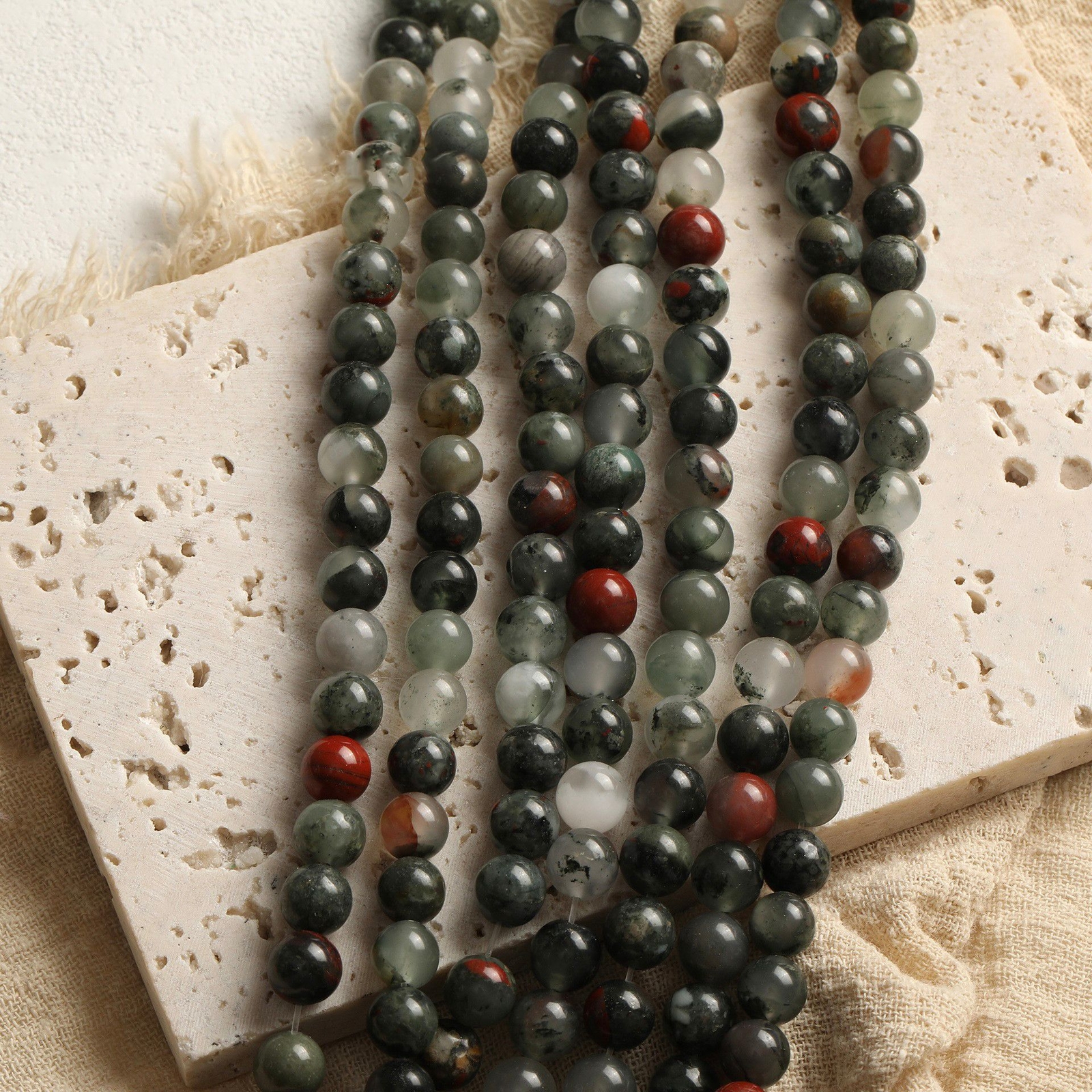 African Bloodstone Beads Gemstone Round Loose 4mm 6mm 8mm 10mm 12mm 15.5″ Strand