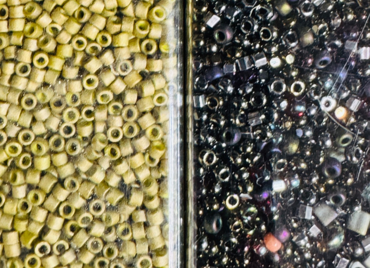 Glass Seed Bead Lot 26 Tubes – Iridescent Neon Mix Different Sizes NOS