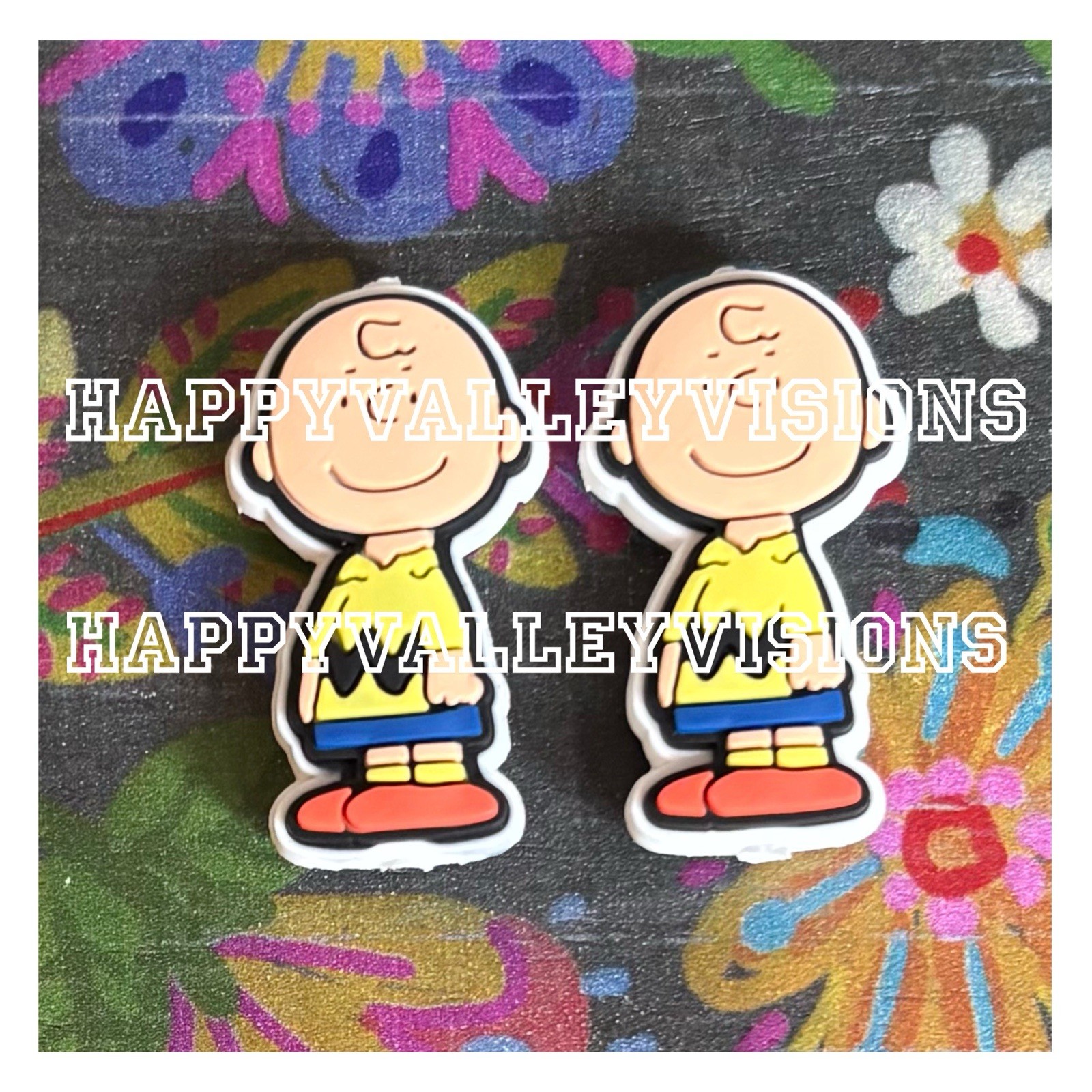 2 Piece CHARLIE BROWN Silicone Focal Beads DIY Jewelry Pens Keychains