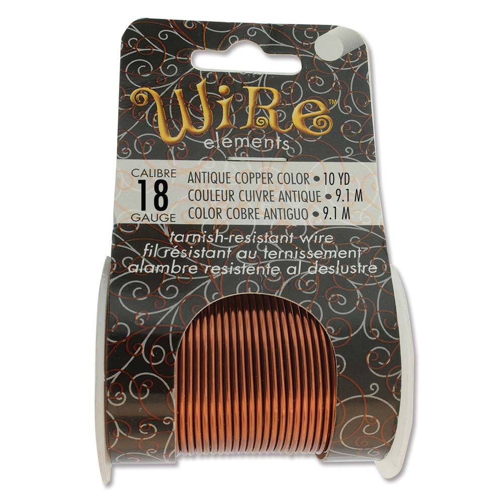 BeadSmith Antique Copper 18 Gauge Craft Wire Elements – 10 Yard Spool