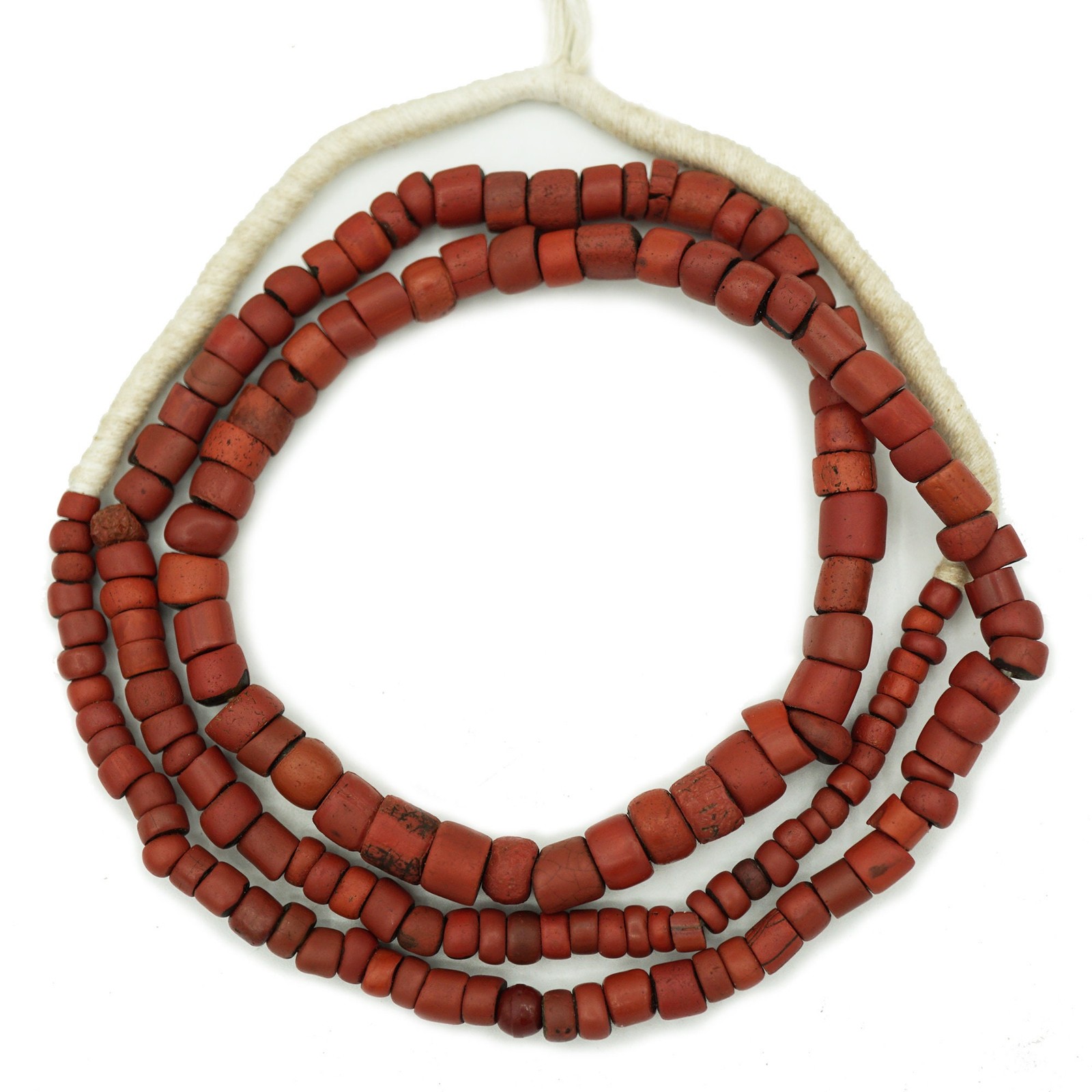 Brick Red Venetian Green Heart Beads 6-12mm ( 1264A215) African
