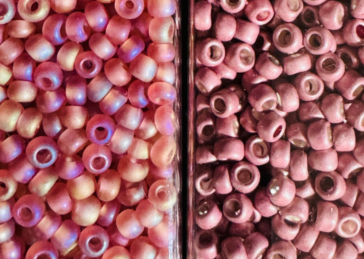 Glass Seed Bead Lot 26 Tubes – Iridescent Neon Mix Different Sizes NOS