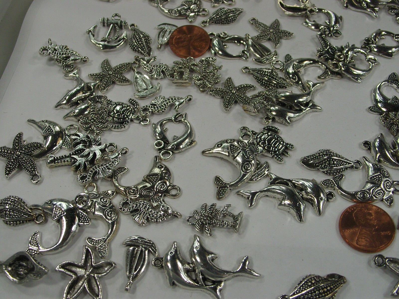 275 Pieces Assorted Sea Life Zinc Alloy Metal Charms Wholesale Bulk (PMS-51) ⭐