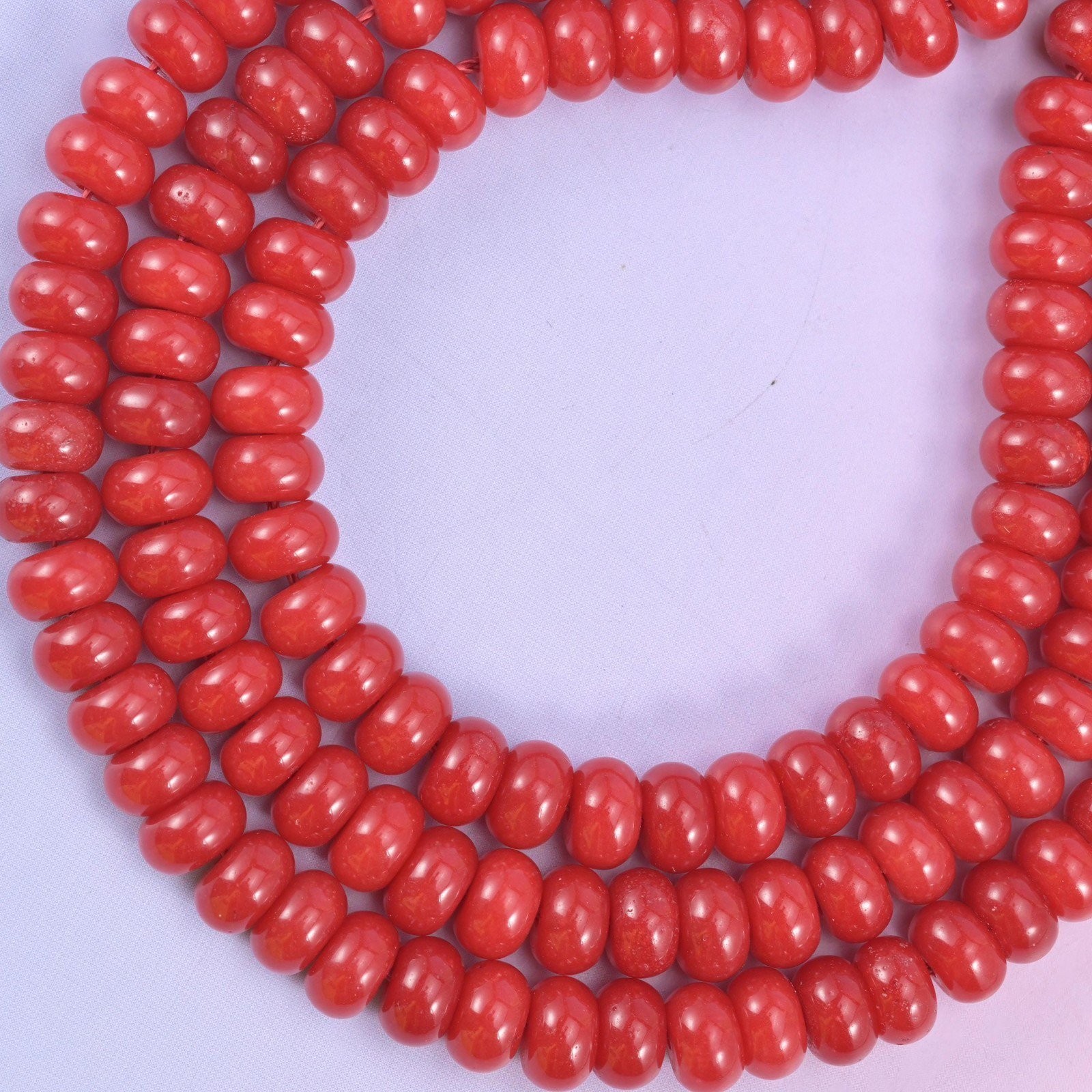 Red Dyed Jade Smooth Rondelle Beads Jewelry Making Size 5x8mm 15″ Strand