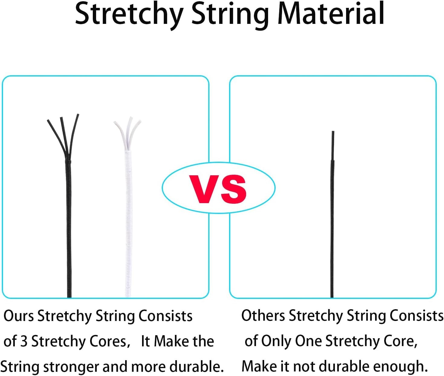 Stretchy String for Bracelets, 2 Rolls (1.0mm) 330 Feet Sturdy Elastic String C