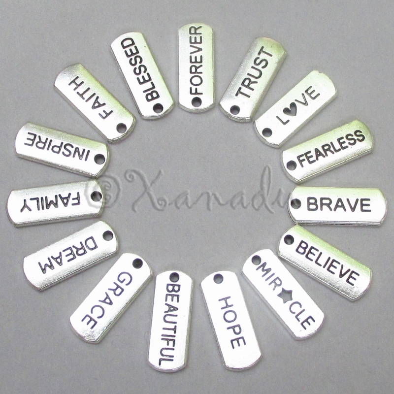 Believe Wholesale Inspirational Message Charm Pendants C3150 – 10, 20 Or 50PCs
