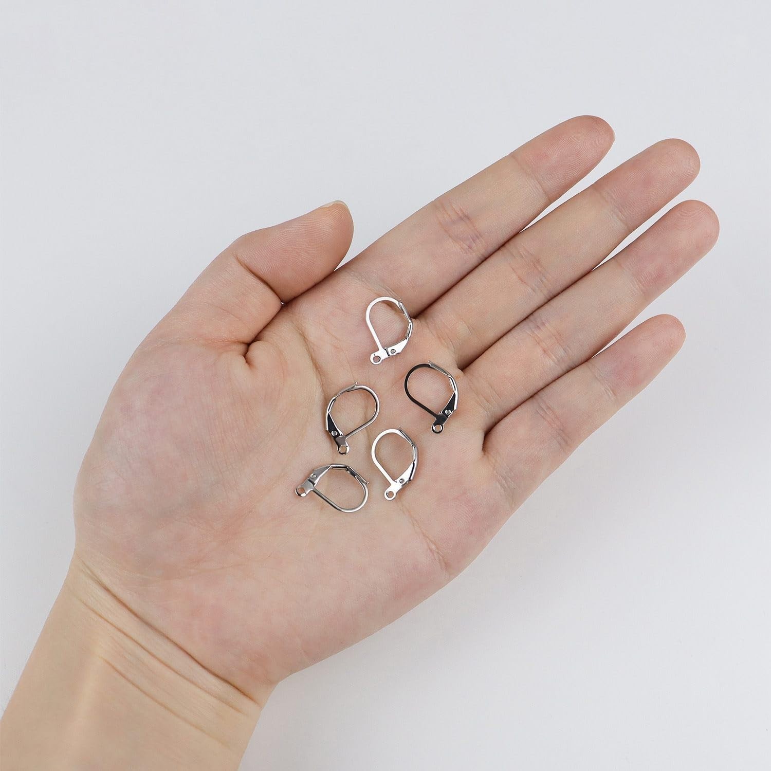 Hypoallergenic Silver Earring Hooks – 50 Pcs for Safe & Stylish Jewelry Making