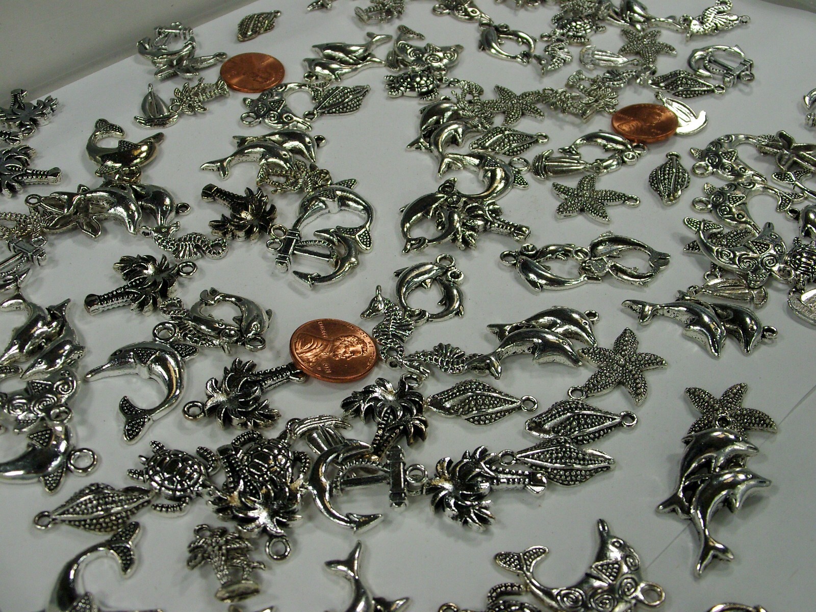275 Pieces Assorted Sea Life Zinc Alloy Metal Charms Wholesale Bulk (PMS-51) ⭐