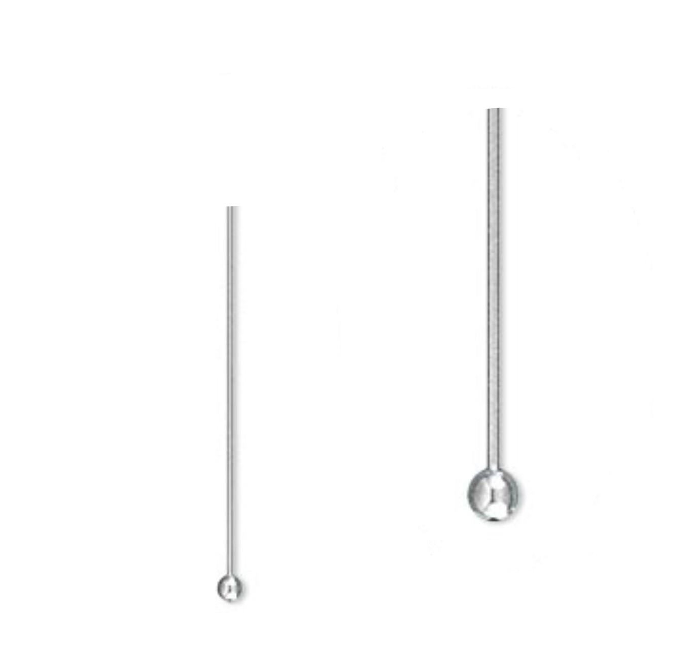 50 Stainless Steel Ball Silver 1 5/8 Inches 21 Gauge Bead Pin Findings Headpins