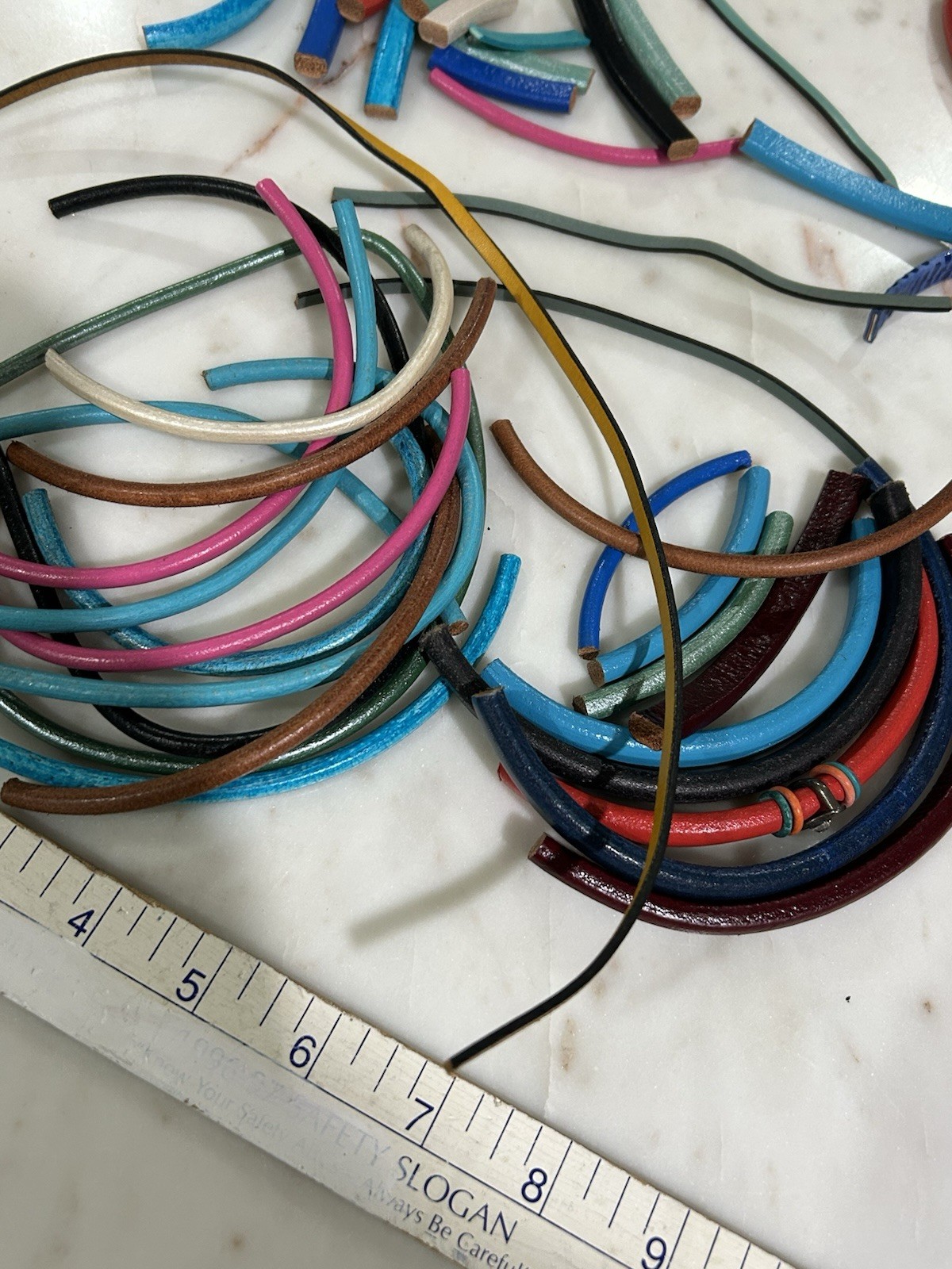 Regaliz Licorice Leather Remnants pieces detach lot Random Colors, sizes, Shapes