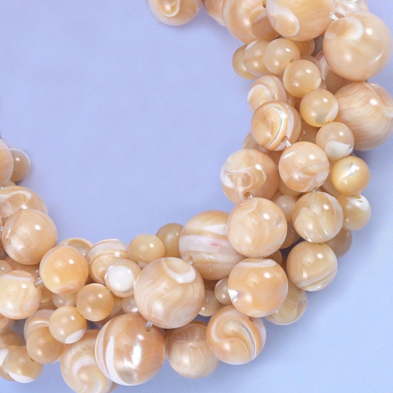 Trochus Shell Smooth Round Beads 4mm 6mm 8mm 10mm 12mm 15.5 Inch Strand