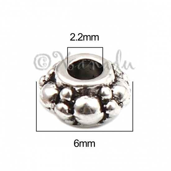 Bumpy Spacer Beads 6mm Antiqued Silver Plated Beads B259425 – 50, 100 Or 200PCs