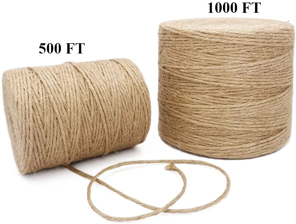 500FT Jute Twine Rope 3mm 6ply Natural Thick Garden Twine String Heavy Duty f…