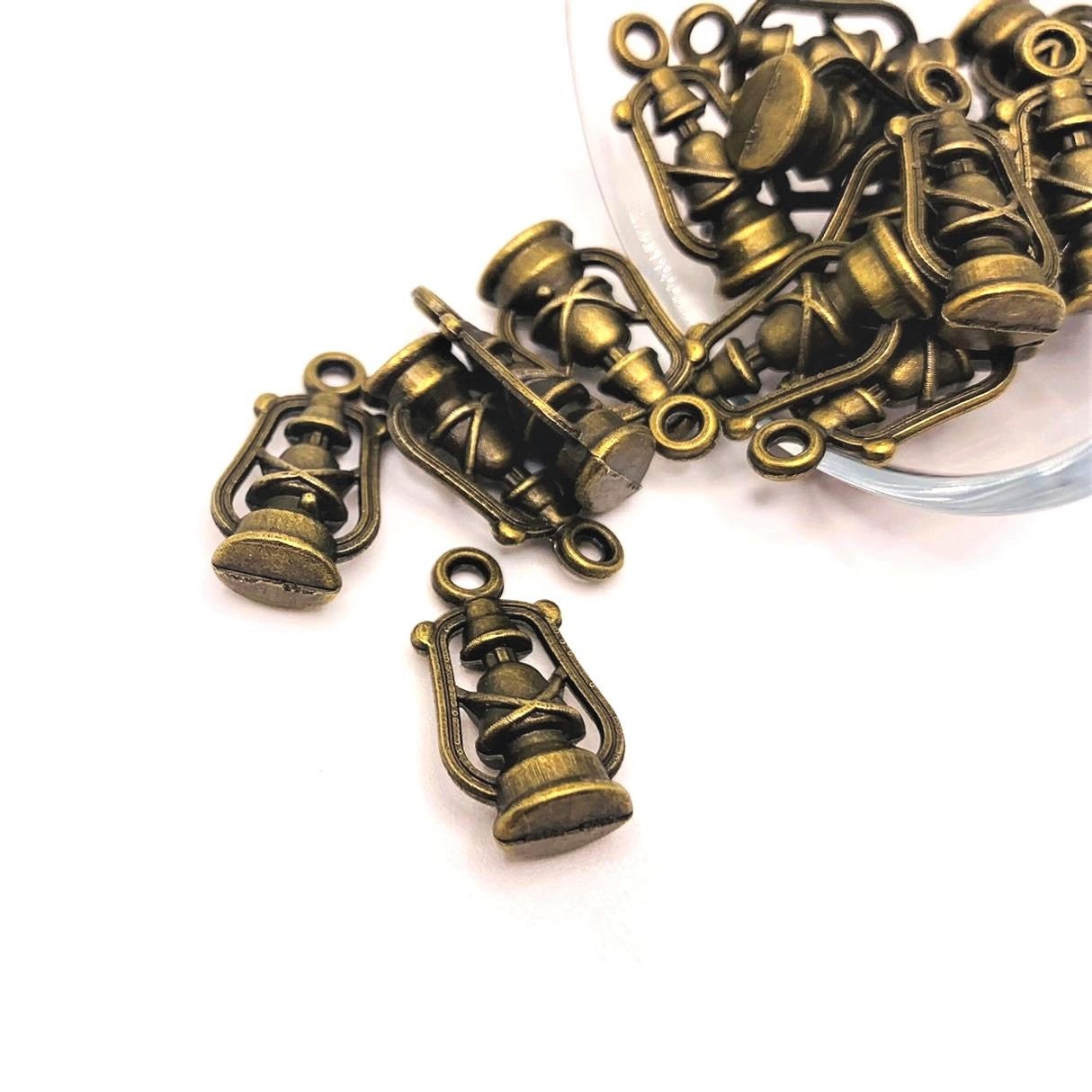 Bronze Lantern 3D Charms, 20x10mm – US Seller