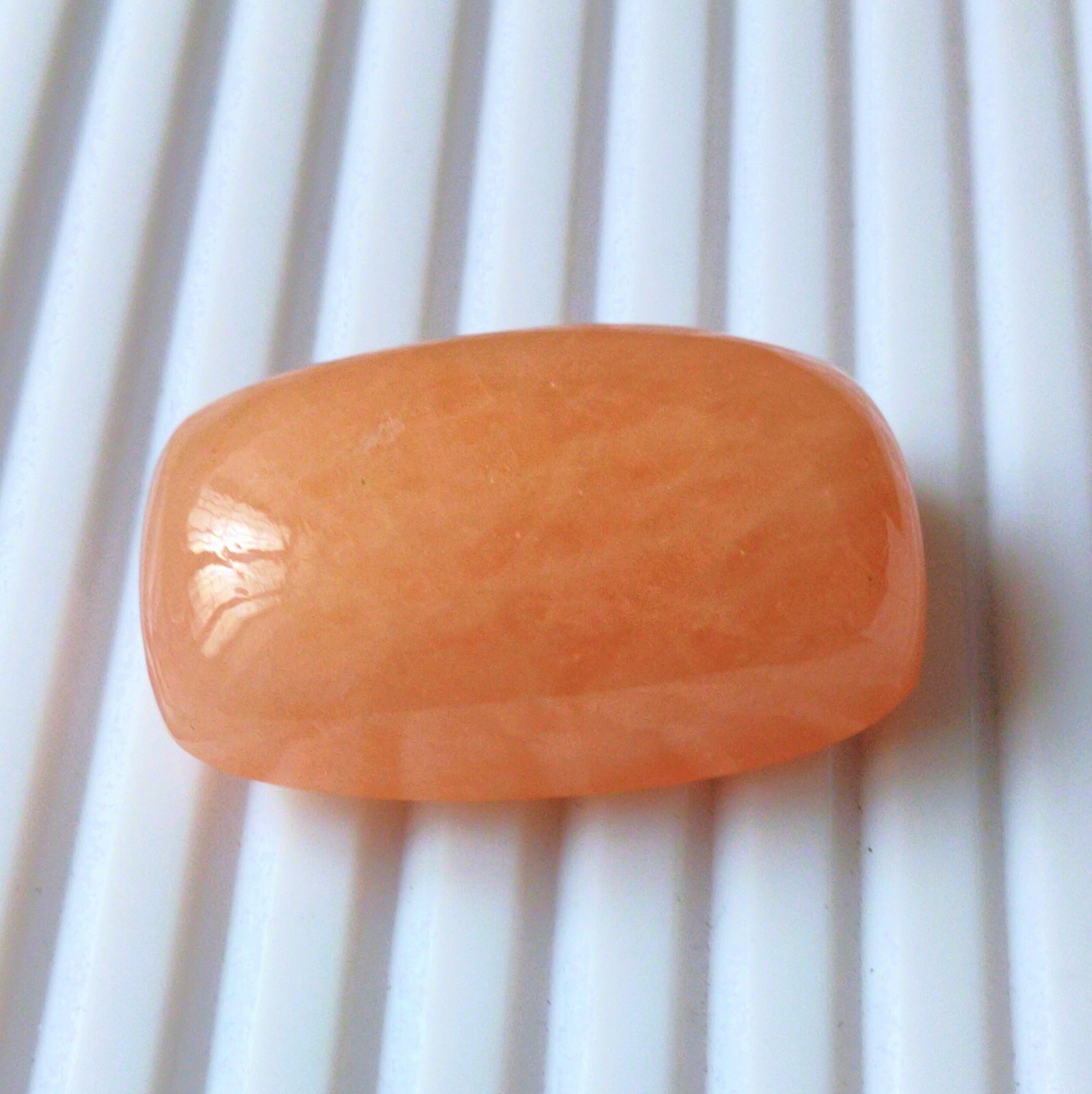MORGANITE CABOCHON 85.90 CARAT LONG CUSHION NATURAL PEACH COLOR UNTREATED STONE