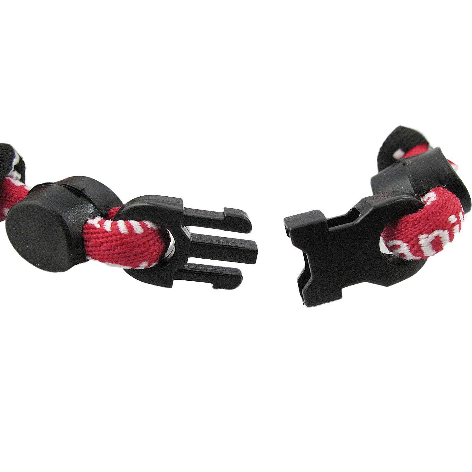 8″ Fashion Three Braided Rope Sport Style Tornado Bracelet (Black/Red)