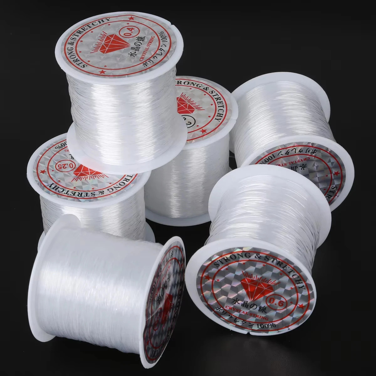 0.2-0.8Mm Clear Nylon Beading Line Non Elastic Invisible Jewelry String for DIY