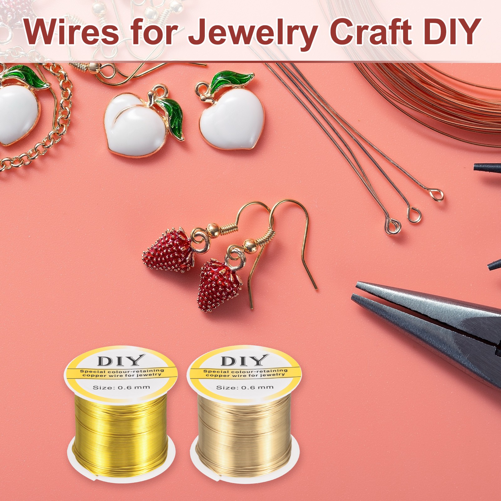 1mm Craft Wire Beading Copper Wire for Jewelry Make Supply(Bright Gold)-49 ft