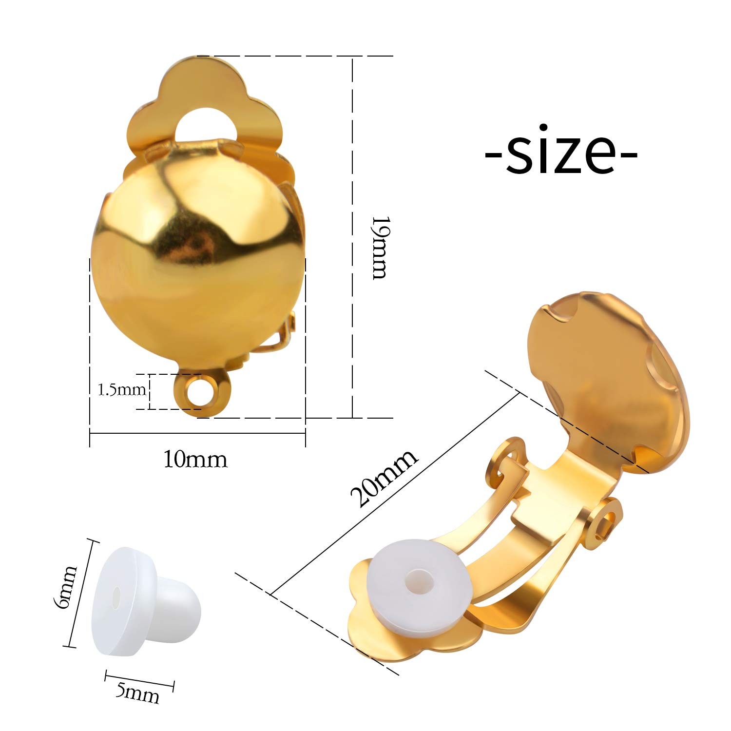 20 Pieces Clip on Earring Converter Non-Pierced Earrings Components with Loop an
