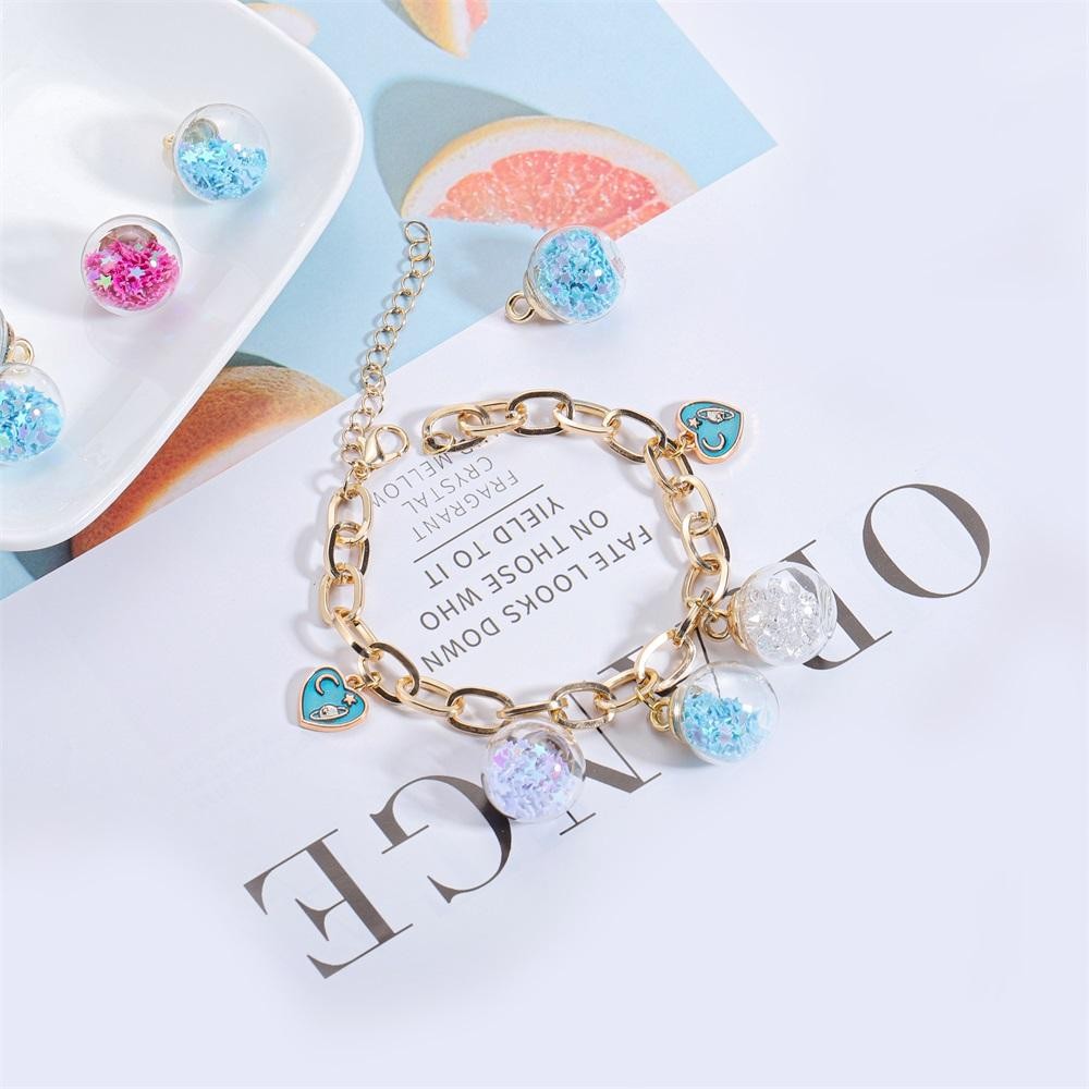 10pcs Charms Star Sequins Transparent Glass Ball 16mm Pendants Crafts Making Fin