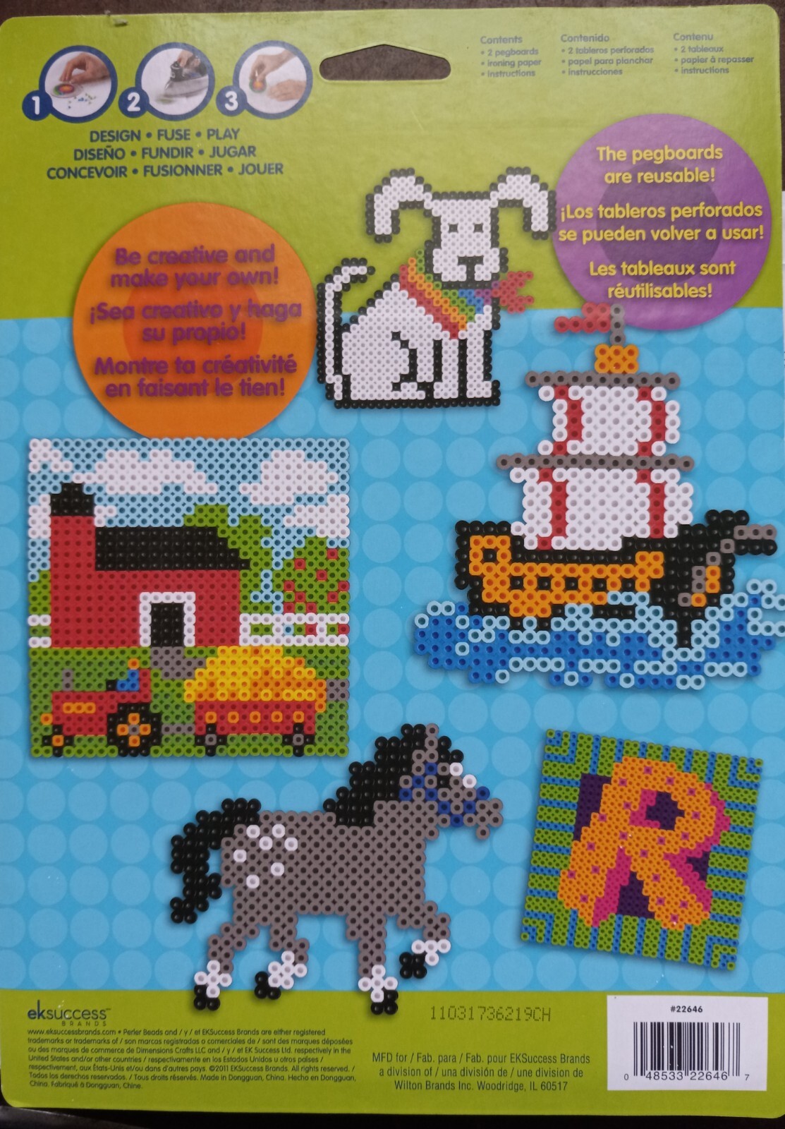Perler Large Interlocking Yellow Pegboards 2pc with ironing paper