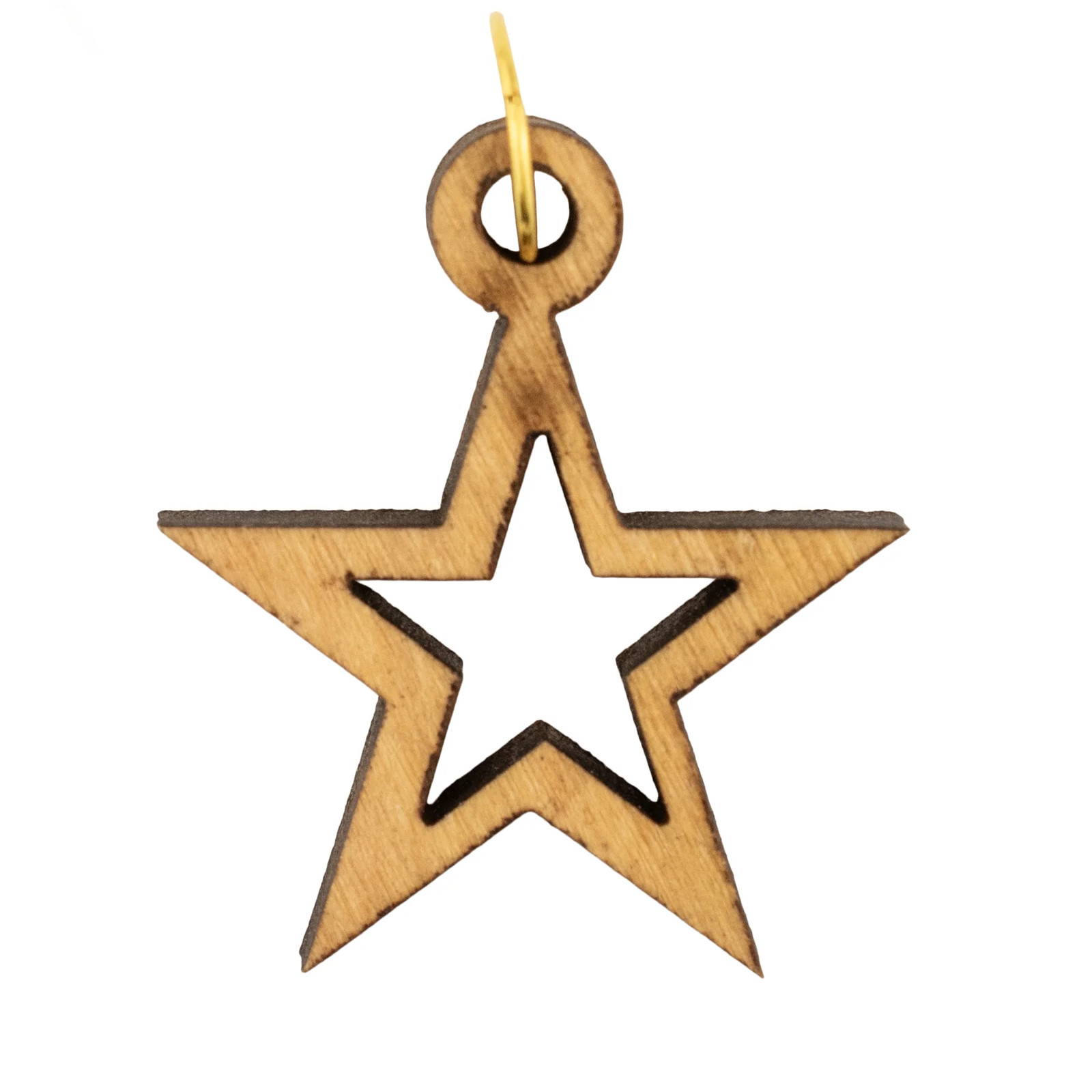 Olive Wood Pendant from Bethlehem Star Middle East Brown Large Hole