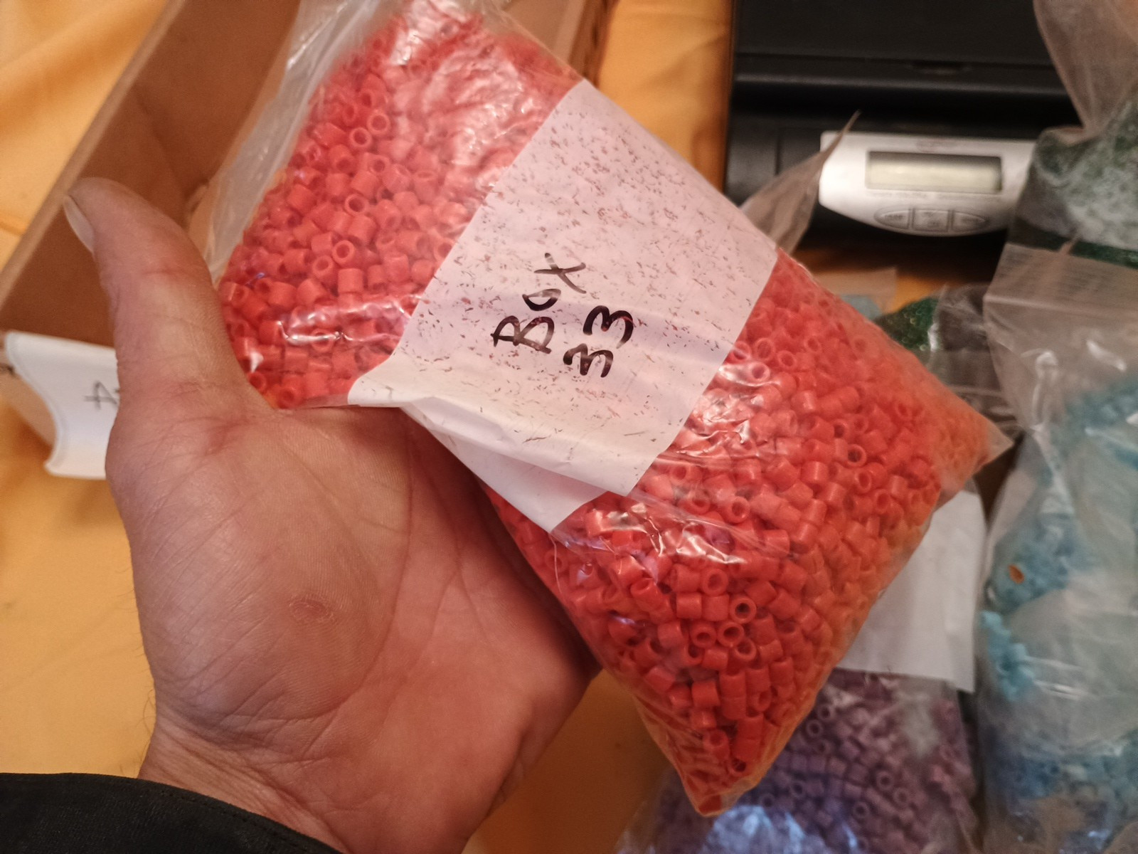 Vintage Fire Mountain Seed Beads Bags Plastics 10/0 11/0 12/0 Box Ab Seeds Mixed