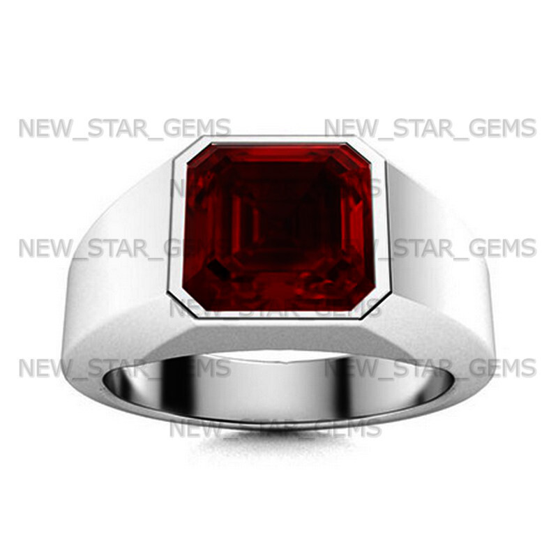 AAA+Quality Garnet Gemstone Ring For Men’s 925 Sterling Silver Anniversary Ring