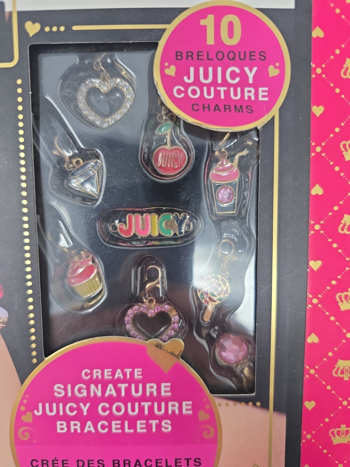 Juicy Couture 10 Bracelet Charm Craft, Make it Real, New