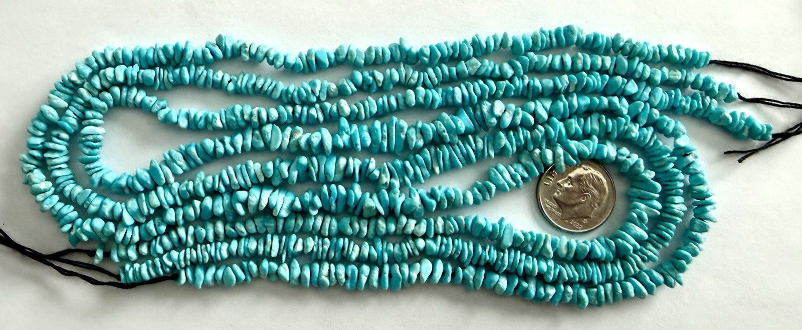 NATURAL ARIZONA SLEEPING BEAUTY TURQUOISE BEADS 18” STRANDS 64 CARATS EACH