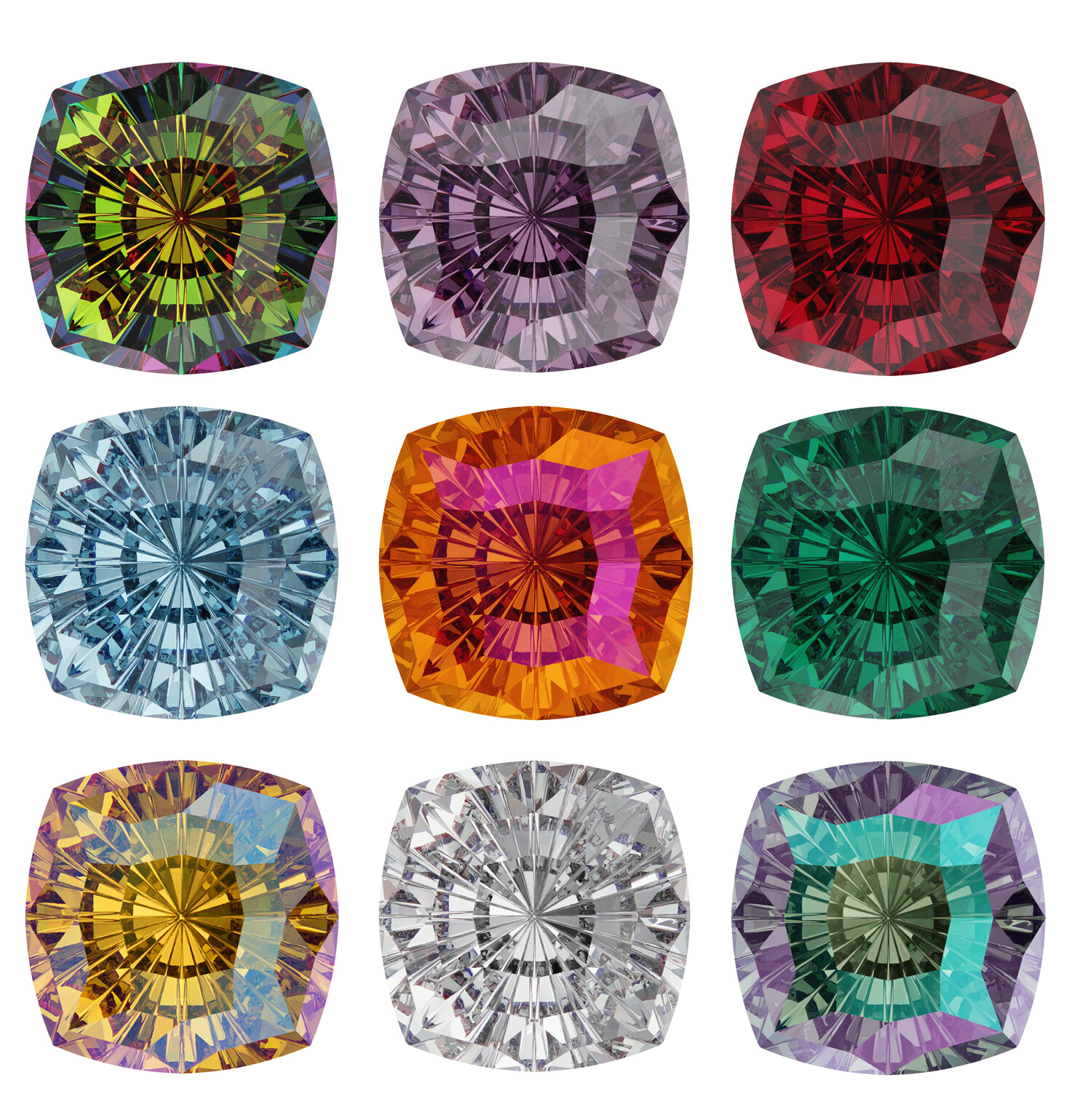 Superior PRIMERO 4460 Magical Square Fancy Stones Crystals * Many Colors