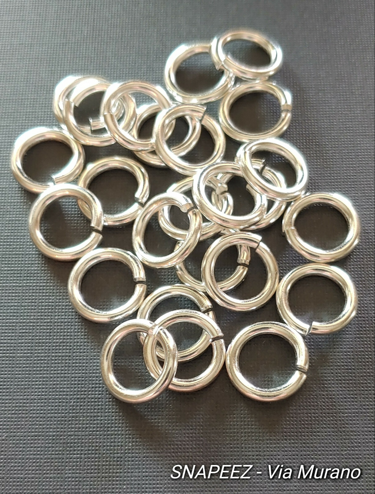 SNAPEEZ® II ULTRAPLATE® 99.9% Shiny Silver Jump Ring 12mm (25 Pk). Made in USA.